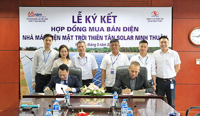 Ký kết hợp đồng mua bán điện NM điện mặt trời Thiên Tân Solar Ninh Thuận